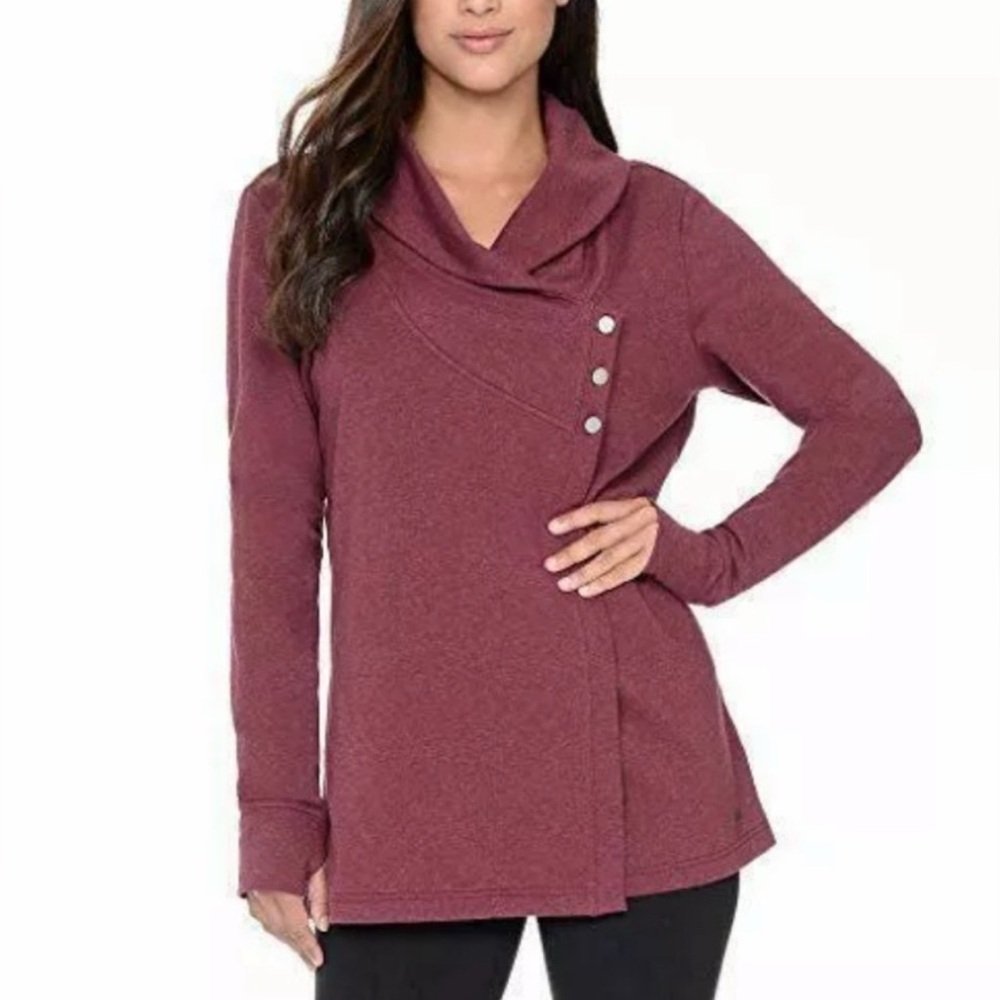 DANSKIN French Terry Asymmetrical Yoga Wrap Jacket